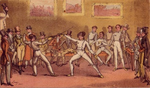 An Assault At Foils at the Angelo School of Fencing at Haymarket